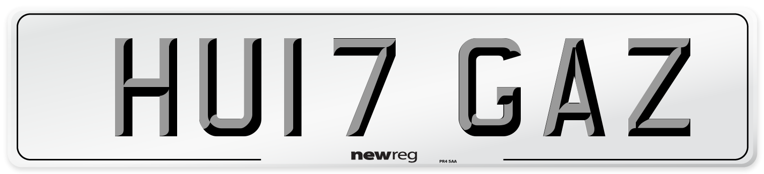 HU17 GAZ Number Plate from New Reg